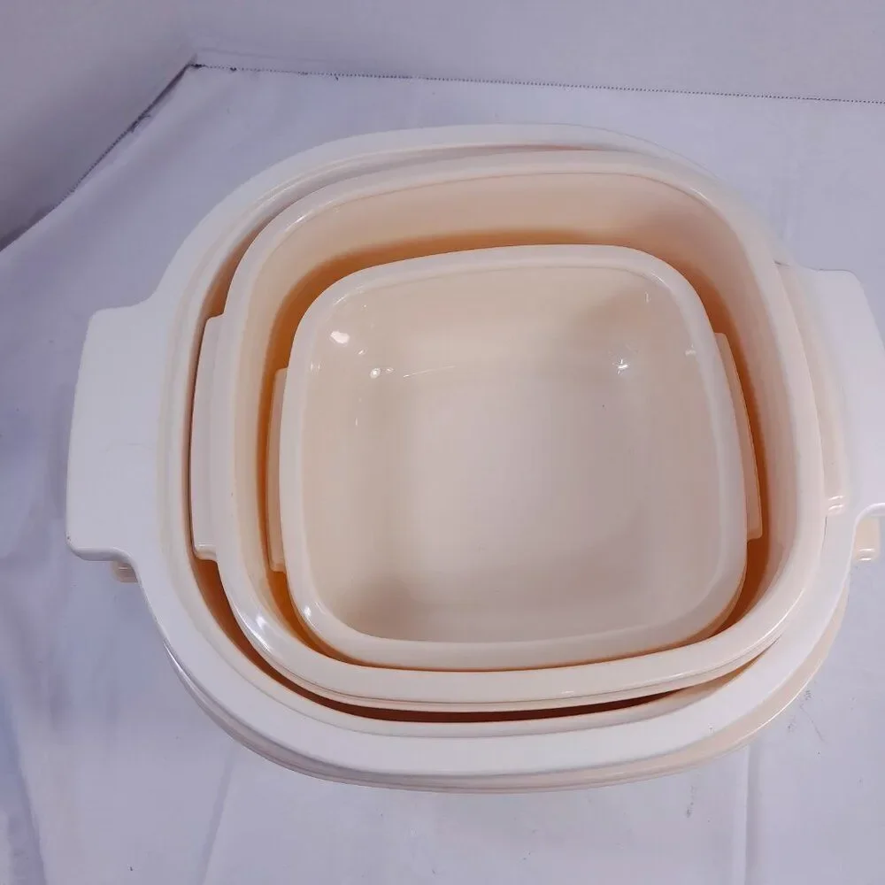 Vintage Rubbermaid microwave cooker set 5 pcs steamer‎ 2243 2247 2249 5153 5556